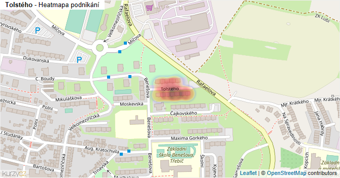 Tolstého - mapa podnikání