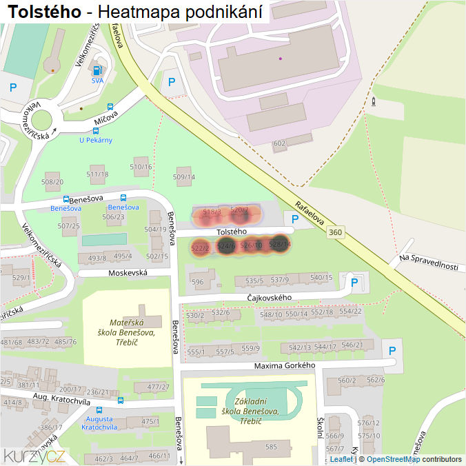 Mapa Tolstého - Firmy v ulici.