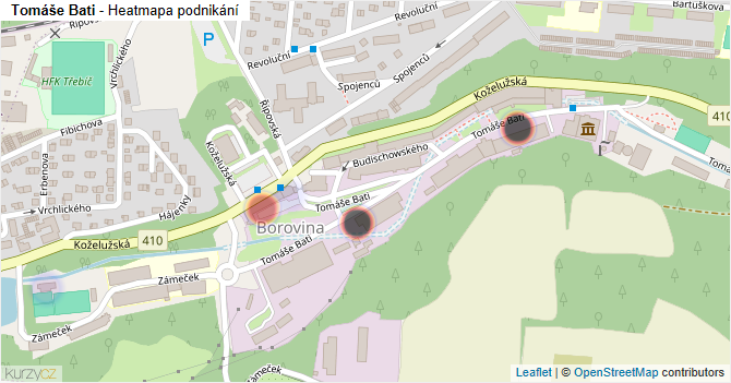 Tomáše Bati - mapa podnikání