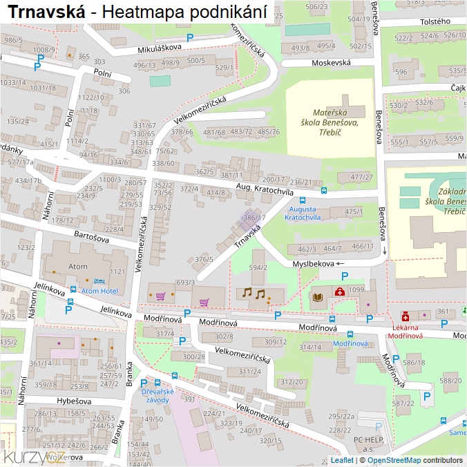 Mapa Trnavská - Firmy v ulici.