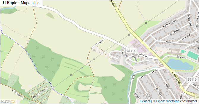 U Kaple - mapa ulice