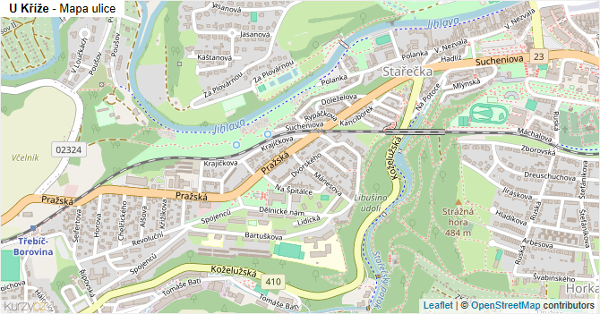 U Kříže - mapa ulice