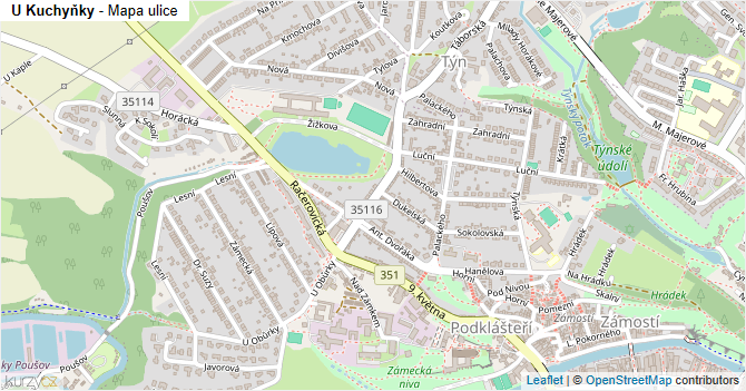 U Kuchyňky - mapa ulice