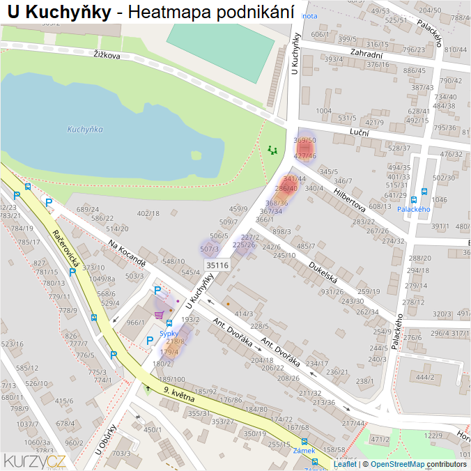 Mapa U Kuchyňky - Firmy v ulici.