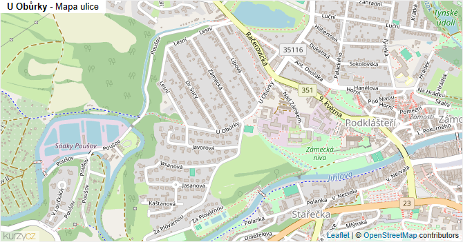 U Obůrky - mapa ulice