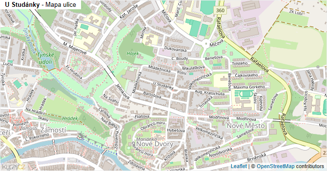 U Studánky - mapa ulice