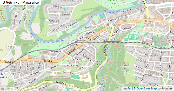 U Větrníku - mapa ulice