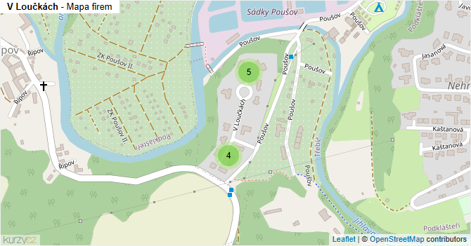 V Loučkách - mapa firem