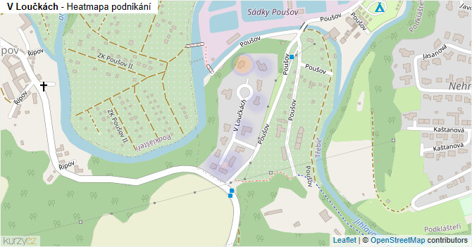 V Loučkách - mapa podnikání