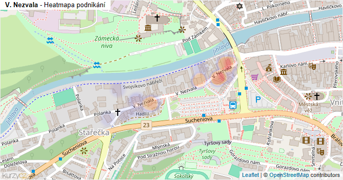 V. Nezvala - mapa podnikání