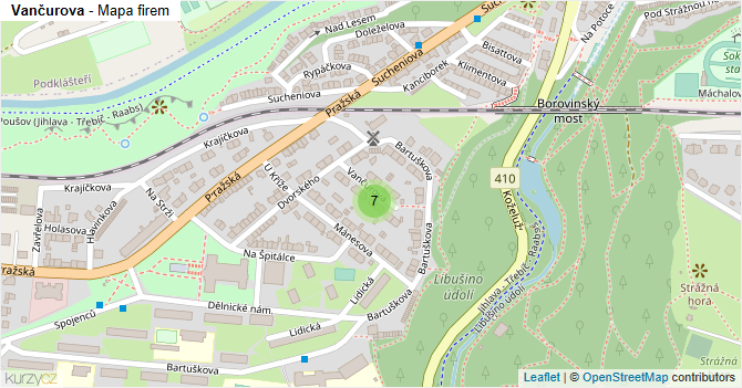 Vančurova - mapa firem