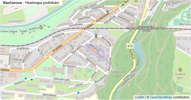 Vančurova - mapa podnikání
