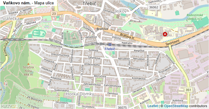 Vaňkovo nám. - mapa ulice