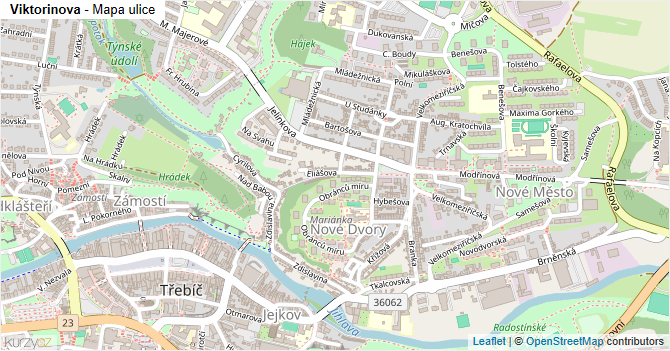 Viktorinova - mapa ulice