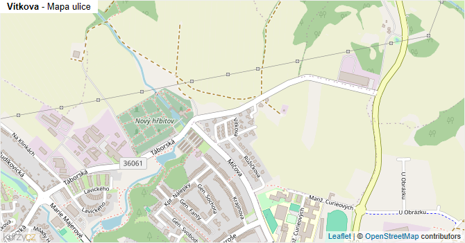 Vítkova - mapa ulice