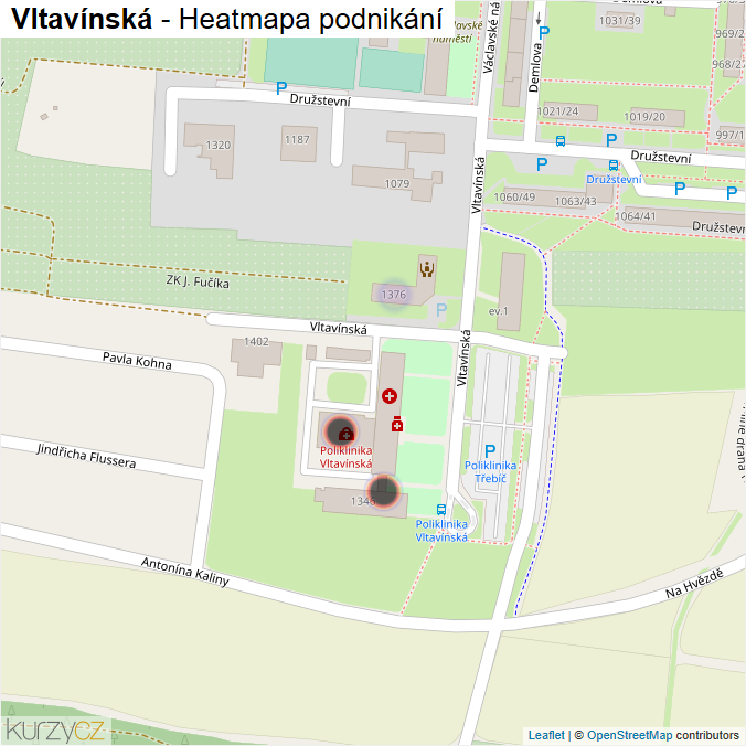 Mapa Vltavínská - Firmy v ulici.