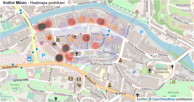 Vnitřní Město - mapa podnikání