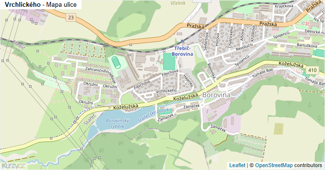 Vrchlického - mapa ulice