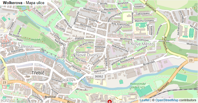 Wolkerova - mapa ulice