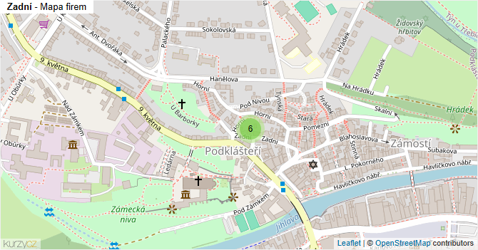 Zadní - mapa firem