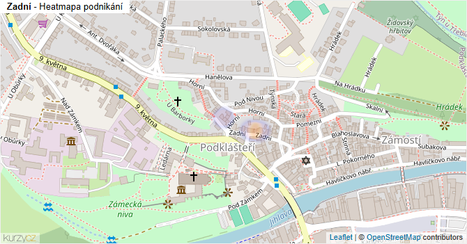Zadní - mapa podnikání