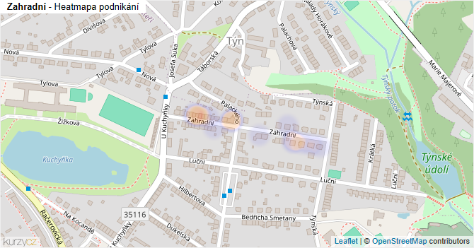 Zahradní - mapa podnikání