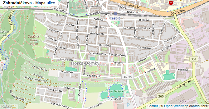 Zahradníčkova - mapa ulice