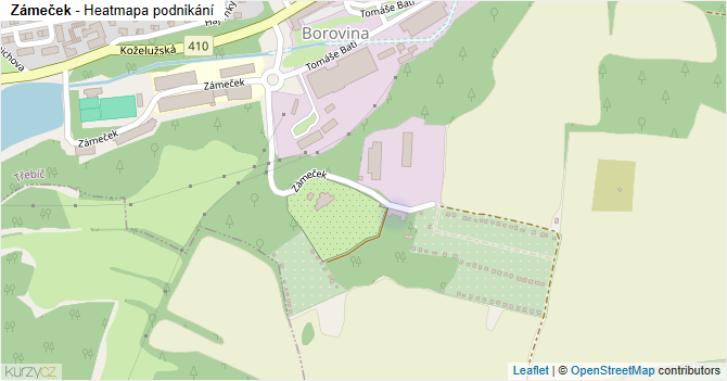 Zámeček - mapa podnikání
