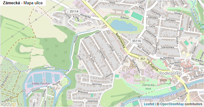 Zámecká - mapa ulice