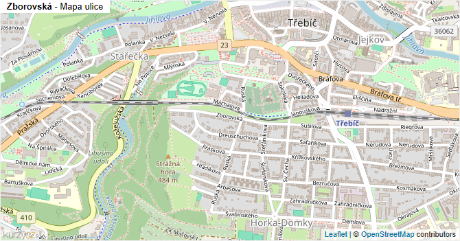 Zborovská - mapa ulice