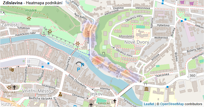 Zdislavina - mapa podnikání