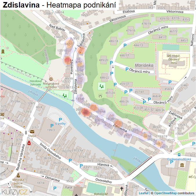 Mapa Zdislavina - Firmy v ulici.
