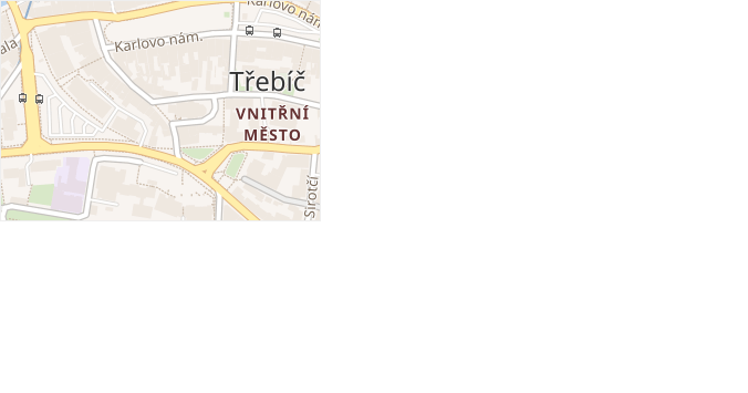 Zelený kopec v obci Třebíč - mapa ulice