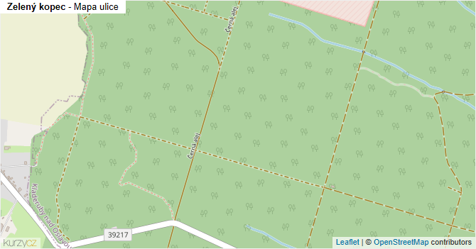 Zelený kopec - mapa ulice