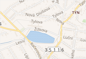 Žižkova v obci Třebíč - mapa ulice