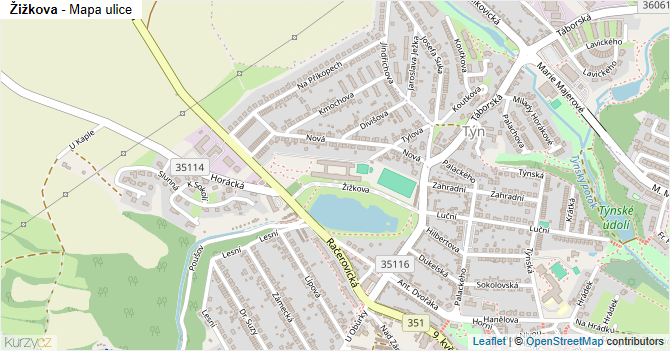 Žižkova - mapa ulice