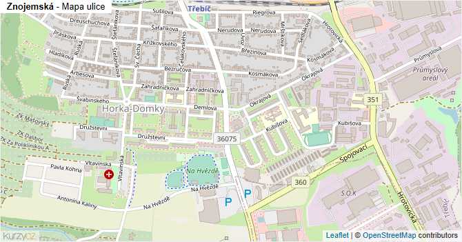 Znojemská - mapa ulice