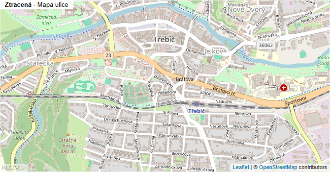 Ztracená - mapa ulice