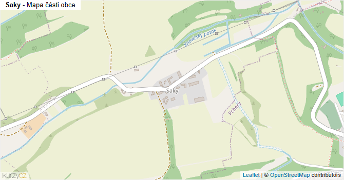 Saky - mapa části obce
