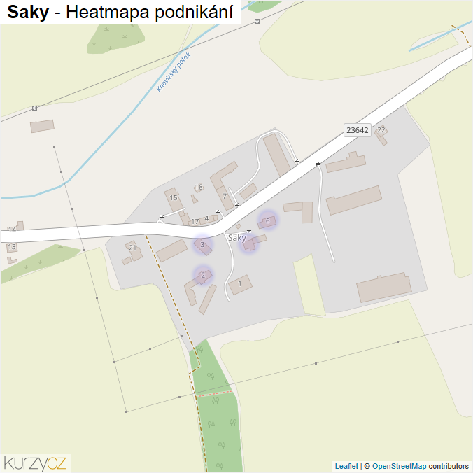 Mapa Saky - Firmy v části obce.