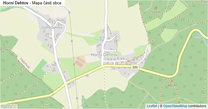 Horní Dehtov - mapa části obce