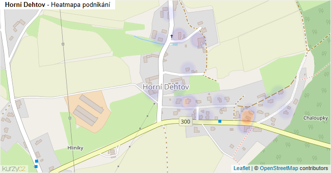 Horní Dehtov - mapa podnikání