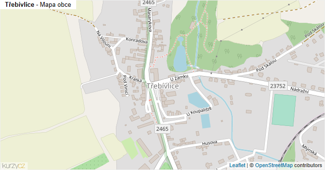 Třebívlice - mapa obce