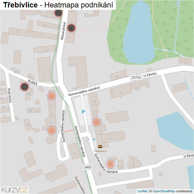 Mapa Třebívlice - Firmy v obci.