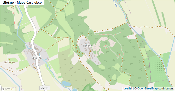Blešno - mapa části obce