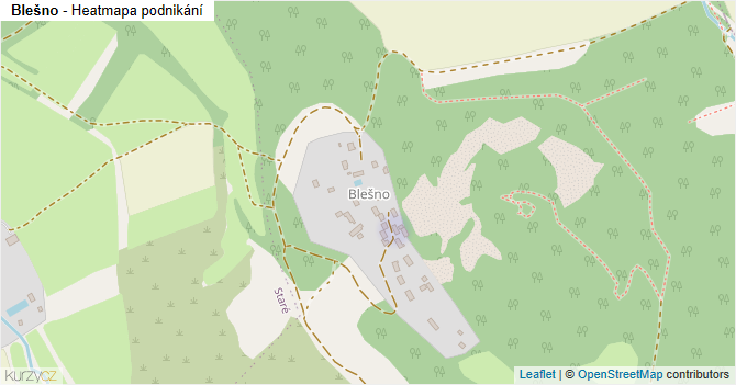 Blešno - mapa podnikání
