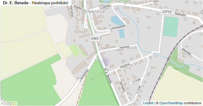 Dr. E. Beneše - mapa podnikání