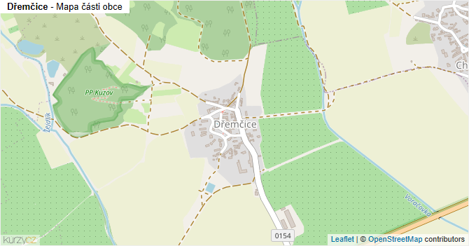 Dřemčice - mapa části obce