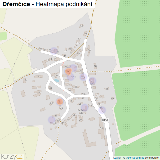 Mapa Dřemčice - Firmy v části obce.