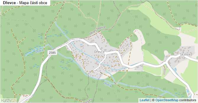 Dřevce - mapa části obce